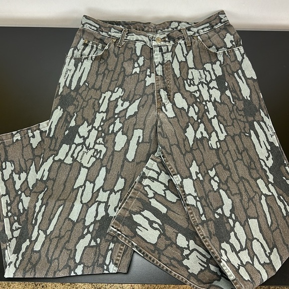 Vtg Cabela’s Trebark Camo Hunting Denim Jeans Sz 36 Outdoor Shooting Made in USA - Picture 2 of 11